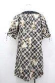 画像2: PINK HOUSE / チェック薔薇柄スクウェアネックチュニックワンピース  ブラウン I-26-01-10-099-LO-OP-SA-ZI (2)