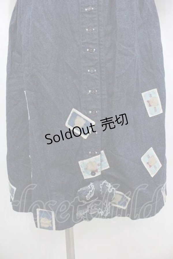 画像2: PINK HOUSE / かおくまワッペンデニムワンピース  青デニム I-26-01-10-102-LO-OP-SA-ZI (2)