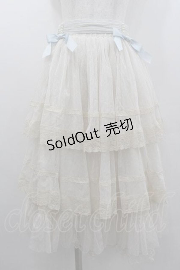 画像1: Hoshibako Works / リボンミルフィーユスカート  サックス I-26-01-10-104-LO-SK-SA-ZI (1)