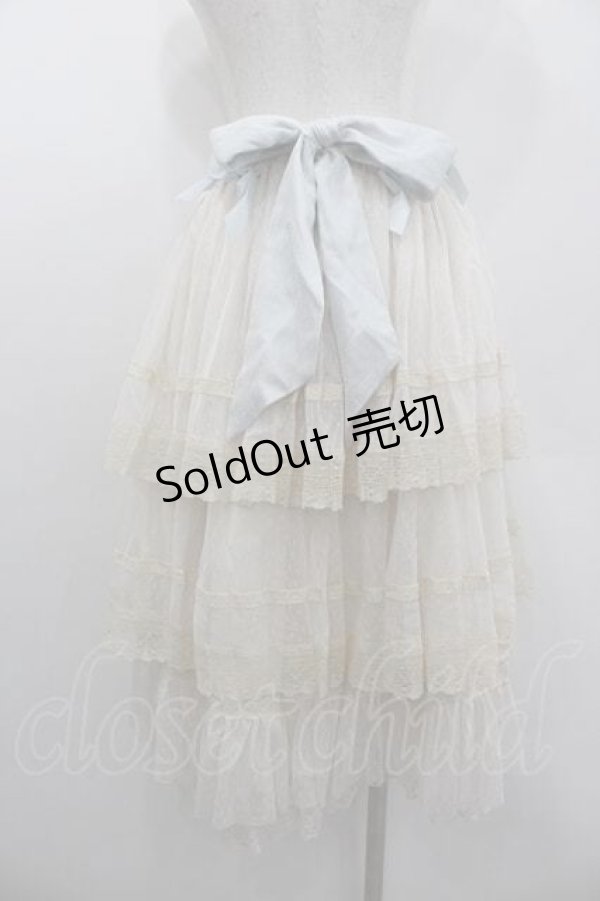 画像3: Hoshibako Works / リボンミルフィーユスカート  サックス I-26-01-10-104-LO-SK-SA-ZI (3)