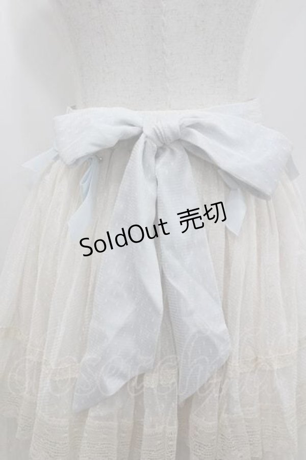 画像4: Hoshibako Works / リボンミルフィーユスカート  サックス I-26-01-10-104-LO-SK-SA-ZI (4)