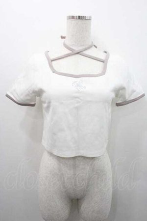 画像: pium / ラインストイーン半袖カットソー  アイボリー I-26-01-10-009-0-TO-SA-ZI