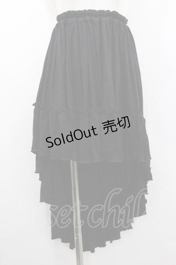 画像1: MARBLE / 前短・後長ロングスカート  ブラック I-26-01-10-110-GO-SK-SA-ZI (1)