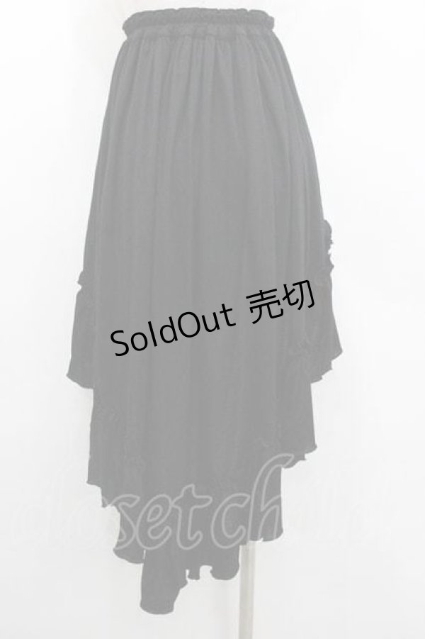 画像2: MARBLE / 前短・後長ロングスカート  ブラック I-26-01-10-110-GO-SK-SA-ZI (2)