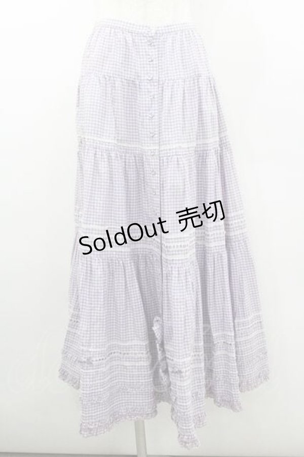 画像1: PINK HOUSE / ギンガムチェックスカート  ラベンダーＸ白チェック I-26-01-10-113-LO-BL-SA-ZI (1)