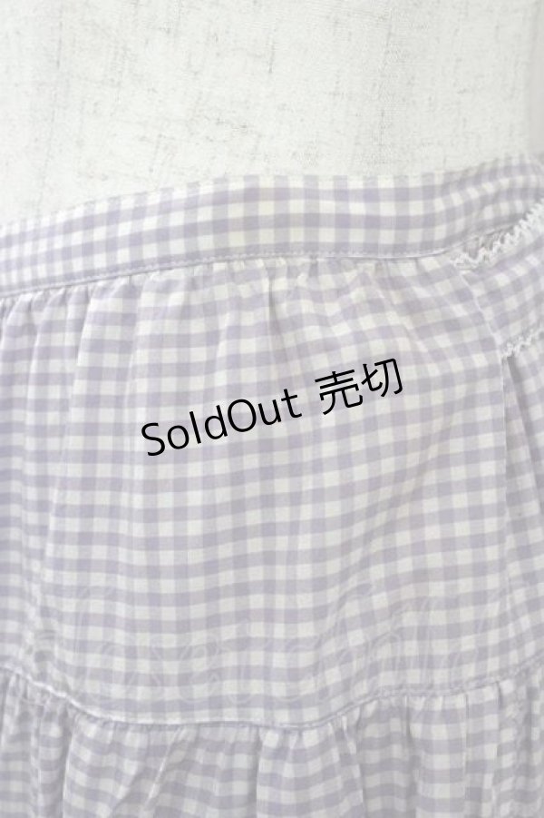 画像2: PINK HOUSE / ギンガムチェックスカート  ラベンダーＸ白チェック I-26-01-10-113-LO-BL-SA-ZI (2)