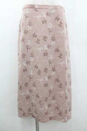 画像: INGEBORG / リボン柄裾ボタンスカート LL ピンク I-26-01-10-115-LO-SK-SA-ZI