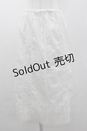 画像: PINK HOUSE / 縦フリル&ピンタックローンスカート  アイボリー I-26-01-10-117-LO-SK-SA-ZI