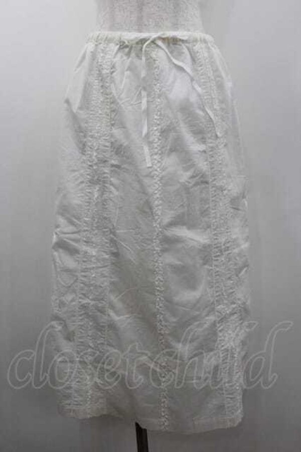 画像1: PINK HOUSE / 縦フリル&ピンタックローンスカート  アイボリー I-26-01-10-117-LO-SK-SA-ZI (1)