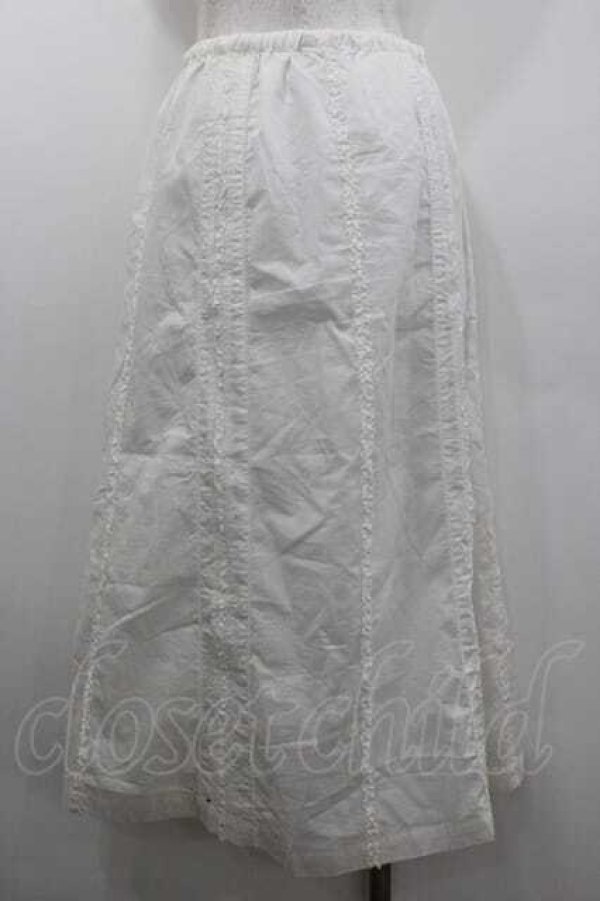 画像2: PINK HOUSE / 縦フリル&ピンタックローンスカート  アイボリー I-26-01-10-117-LO-SK-SA-ZI (2)