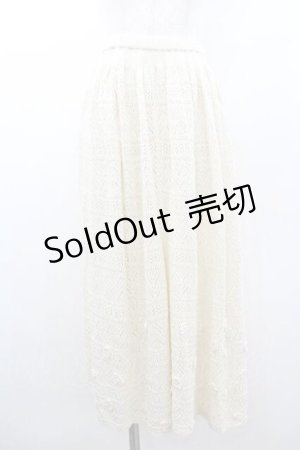 画像: PINK HOUSE / モチーフ付ニットスカート  アイボリー I-26-01-10-119-LO-SK-SA-ZI