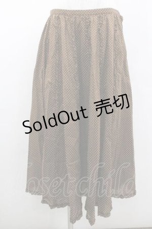 画像: PINK HOUSE / 水玉柄縦フリルスカート  ブラウン I-26-01-10-120-LO-SK-SA-ZI