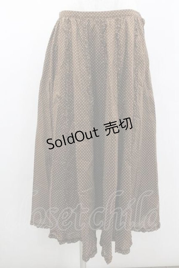 画像1: PINK HOUSE / 水玉柄縦フリルスカート  ブラウン I-26-01-10-120-LO-SK-SA-ZI (1)