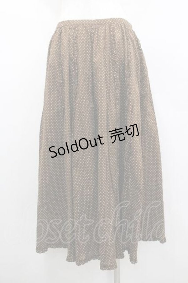 画像2: PINK HOUSE / 水玉柄縦フリルスカート  ブラウン I-26-01-10-120-LO-SK-SA-ZI (2)