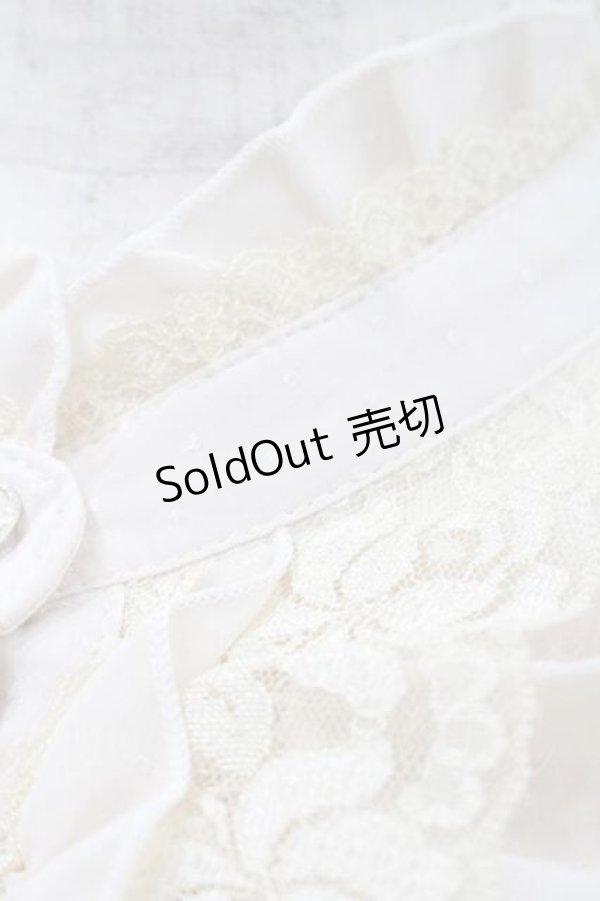 画像3: axes femme / スタンドカラーバラレース長袖ブラウス M キナリ I-26-01-10-010-AX-BL-SA-ZI (3)