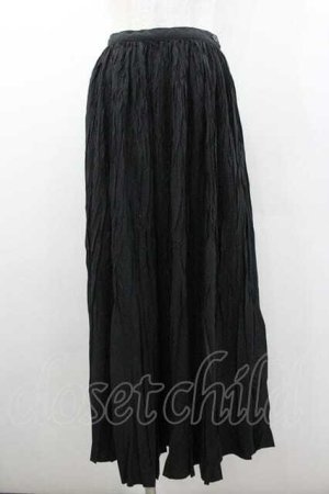 画像: INGEBORG / シワ加工スカート M ブラック I-26-01-10-122-LO-SK-SA-ZI