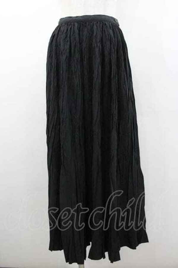 画像1: INGEBORG / シワ加工スカート M ブラック I-26-01-10-122-LO-SK-SA-ZI (1)