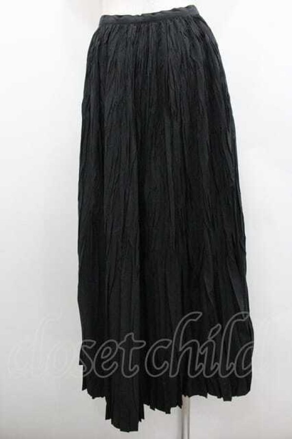 画像2: INGEBORG / シワ加工スカート M ブラック I-26-01-10-122-LO-SK-SA-ZI (2)