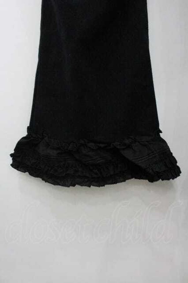 画像3: PINK HOUSE / 裾フリル七分丈レギンス  黒 I-26-01-10-125-LO-PA-SA-ZI (3)