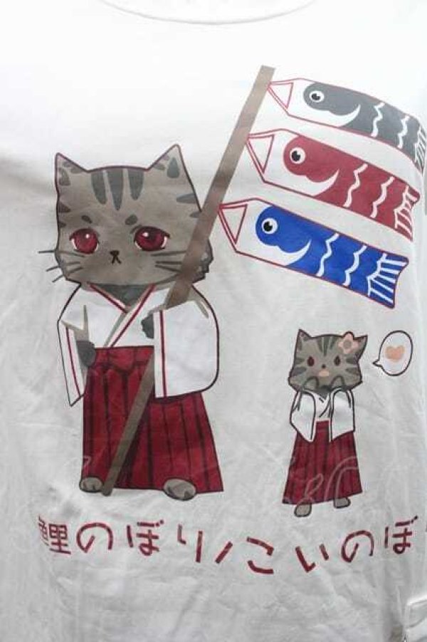 画像3: To Alice / こいのぼりプリント半袖カットソー S 白 I-26-01-10-012-LO-TO-SA-ZI (3)