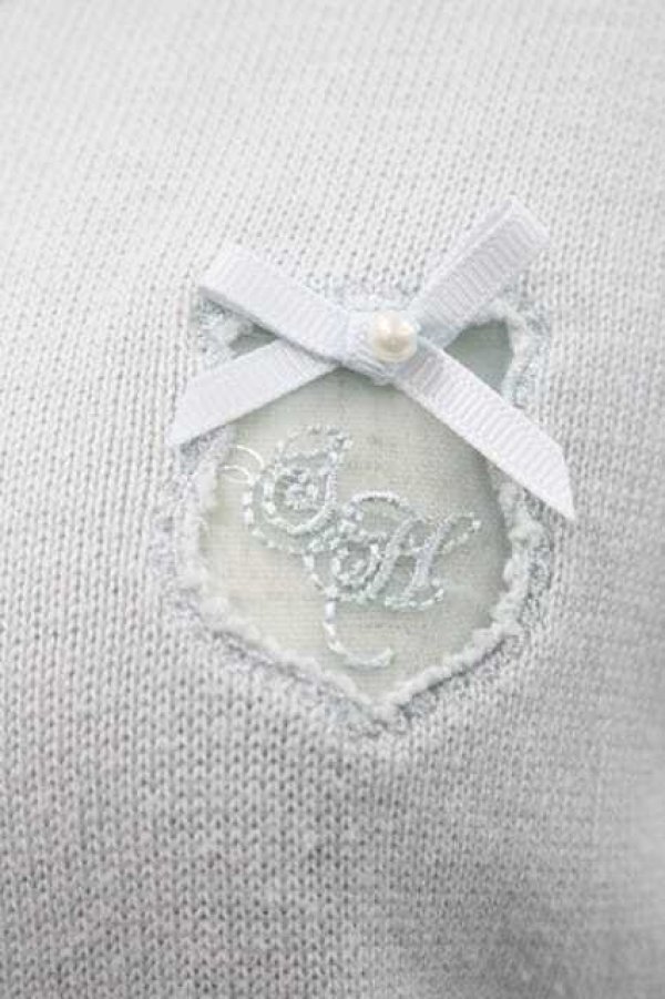 画像3: Secret Honey / リボンチュールくりぬきニットカーディガン  サックス I-26-01-10-014-CA-TO-SA-ZI (3)