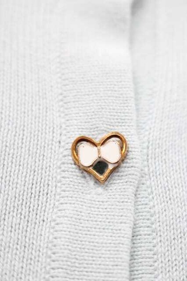 画像4: Secret Honey / リボンチュールくりぬきニットカーディガン  サックス I-26-01-10-014-CA-TO-SA-ZI (4)