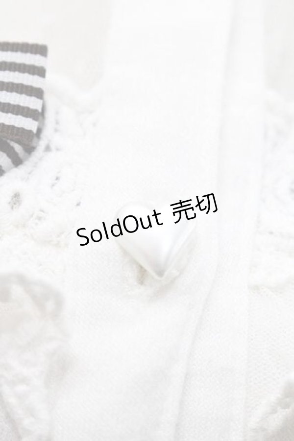 画像4: LIZ LISA / ストライプリボンカーディガン  白 I-26-01-10-015-LO-TO-SA-ZI (4)