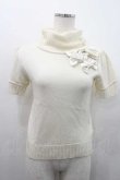 画像1: JESUS DIAMANTE / パールリボンハイネックニットトップス  生成り I-26-01-10-016-JE-TO-SA-ZI (1)