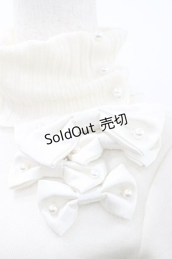 画像3: JESUS DIAMANTE / パールリボンハイネックニットトップス  生成り I-26-01-10-016-JE-TO-SA-ZI (3)