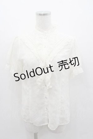 画像: axes femme / 総刺繍フリルブラウス M キナリ I-26-01-13-001-AX-BL-SA-ZI