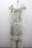 画像2: Bramblerose / ウィンドウ柄カーテン風チュール重ねワンピース S アイボリー I-26-01-13-046-0-OP-SA-ZI (2)