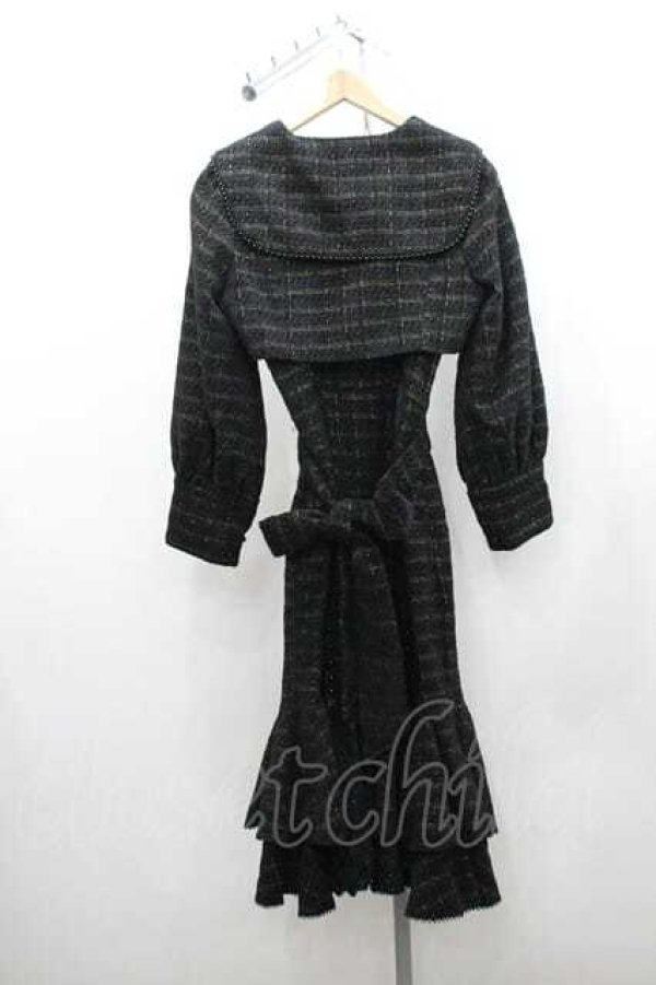 画像2: miaoplus（海外ロリータブランド） / ジャガードワンピースセット M 黒Ｘゴールド I-26-01-13-050-0-OP-SA-ZI (2)