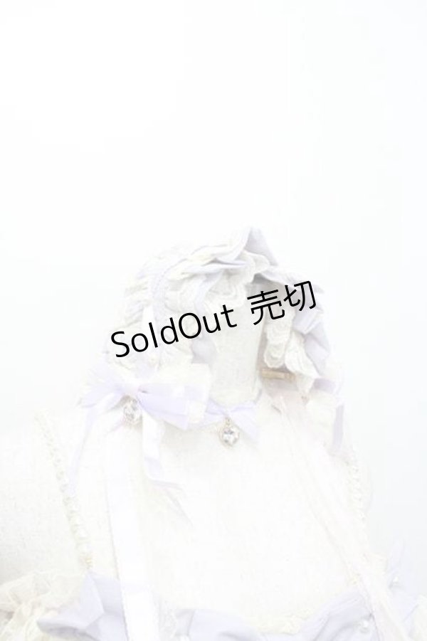 画像2: Bramblerose / リボンフラワーレースボリュームジャンパースカートセット  白ＸサックスＸラベンダー I-26-01-13-055-0-OP-SA-ZI (2)