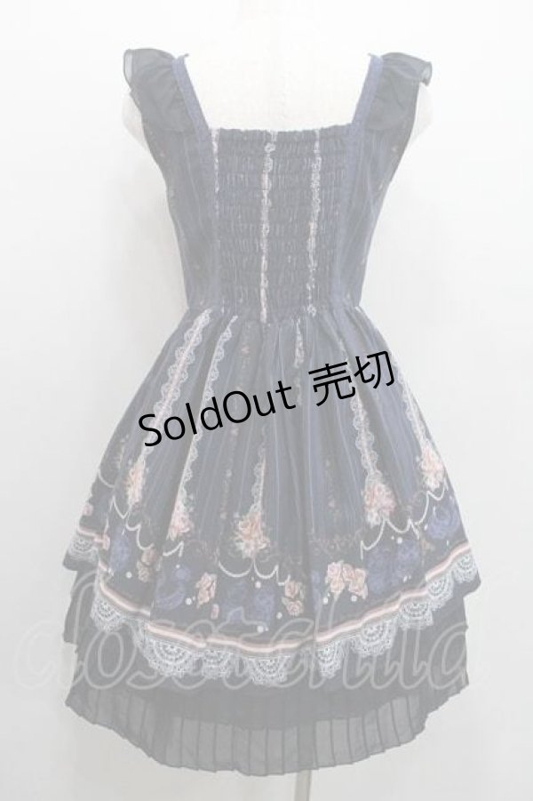 画像2: axes femme / ストライプパリメルヘン柄ワンピース  ネイビー I-26-01-13-058-AX-OP-SA-ZI (2)