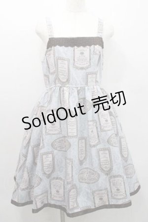 画像: axes femme / アンティークラベルptワンピース  サックスＸピンク I-26-01-13-059-AX-OP-SA-ZI