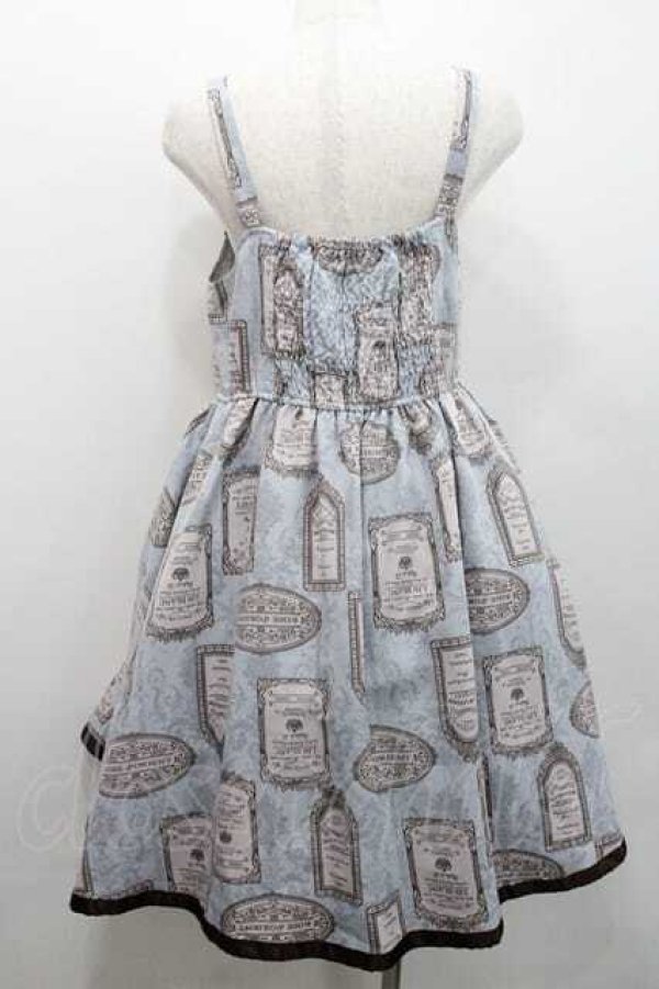 画像2: axes femme / アンティークラベルptワンピース  サックスＸピンク I-26-01-13-059-AX-OP-SA-ZI (2)