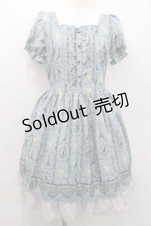 画像: axes femme / Paris柄ワンピース  青 I-26-01-13-060-AX-OP-SA-ZI