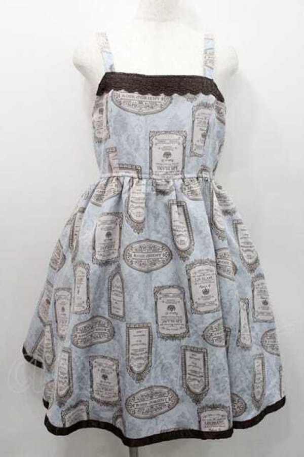 画像1: axes femme / アンティークラベルptワンピース Ｍ サックス I-26-01-13-061-AX-OP-TE-ZI (1)