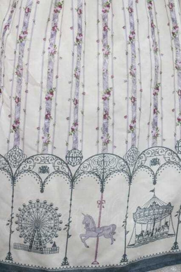 画像4: axes femme / オフショル遊園地柄ワンピース Ｍ 生成り I-26-01-13-062-AX-OP-TE-ZI (4)