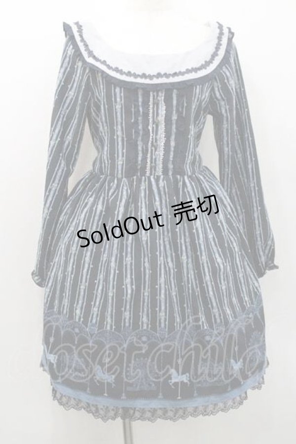 画像1: axes femme / オフショル遊園地柄ワンピース Ｍ ネイビー I-26-01-13-063-AX-OP-TE-ZI (1)