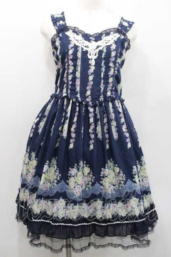 画像1: axes femme / バラストライプパネルワンピース  ネイビー I-26-01-13-067-AX-OP-SA-ZI (1)