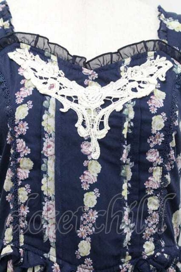 画像3: axes femme / バラストライプパネルワンピース  ネイビー I-26-01-13-067-AX-OP-SA-ZI (3)