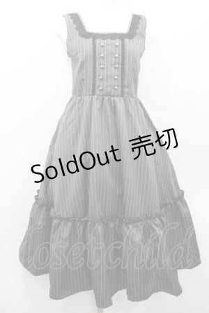 画像: m petit by misako / TT*AOKストライプジャンパースカート S 濃灰 I-26-01-13-069-LO-OP-SA-ZI