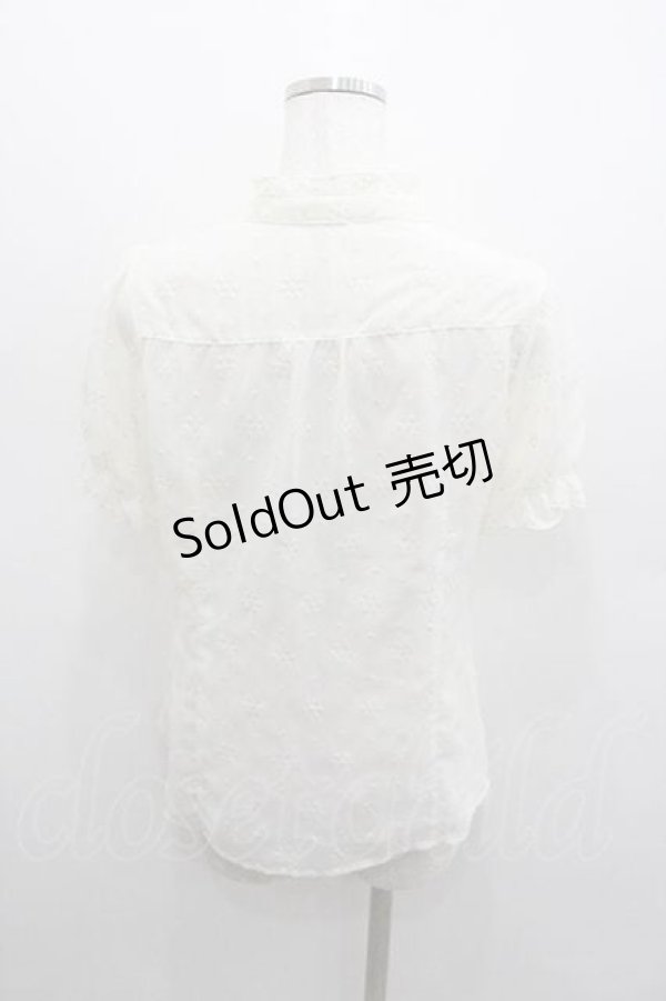 画像2: axes femme / 総刺繍フリルブラウス M キナリ I-26-01-13-001-AX-BL-SA-ZI (2)