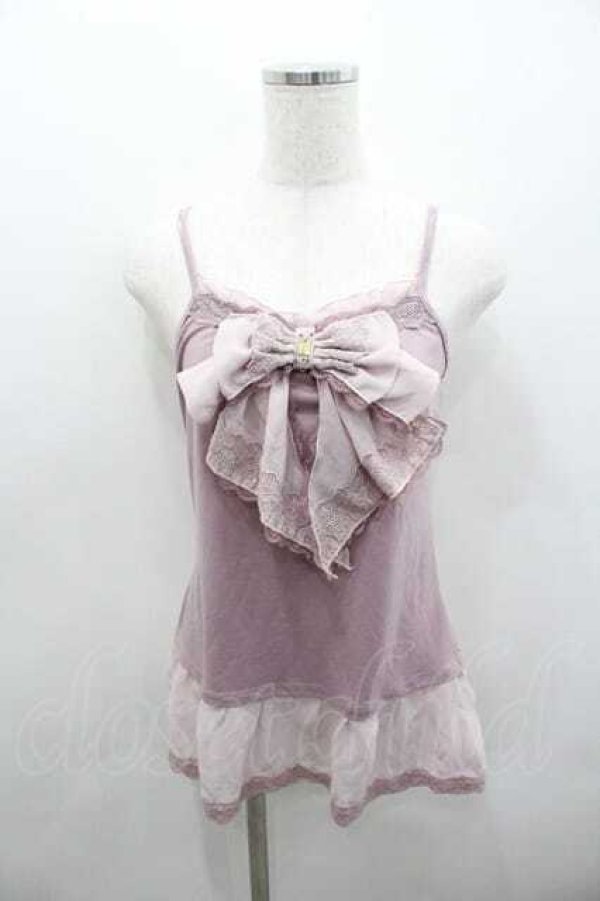 画像1: axes femme / BIGリボンキャミソール Ｍ ピンク I-26-01-13-010-AX-TO-TE-ZI (1)