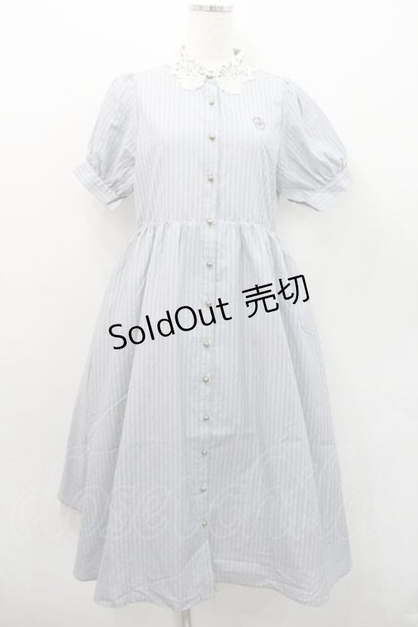 画像1: m petit by misako / ストライプワンピース S 中青 I-26-01-13-073-LO-OP-SA-ZI (1)