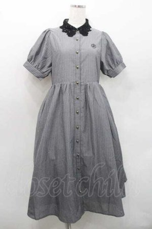 画像: m petit by misako / ストライプワンピース S 中灰 I-26-01-13-074-LO-OP-SA-ZI