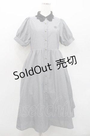 画像: m petit by misako / ストライプワンピース S 中灰 I-26-01-13-074-LO-OP-SA-ZI