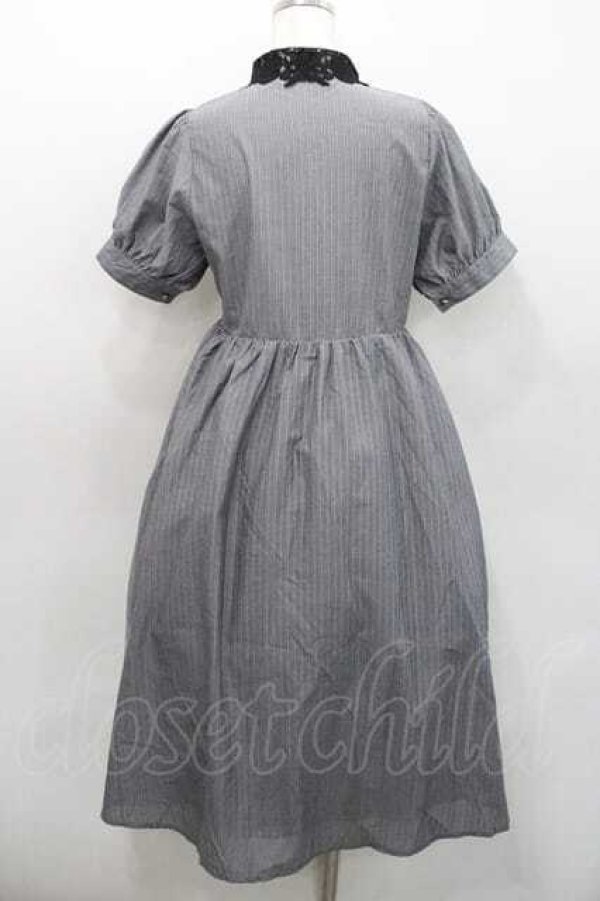 画像2: m petit by misako / ストライプワンピース S 中灰 I-26-01-13-074-LO-OP-SA-ZI (2)