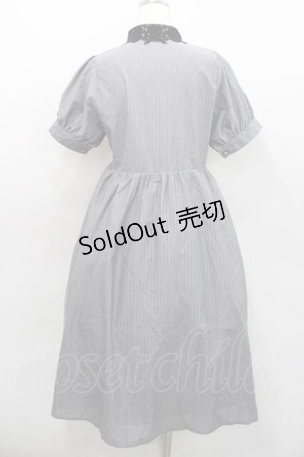 画像2: m petit by misako / ストライプワンピース S 中灰 I-26-01-13-074-LO-OP-SA-ZI (2)